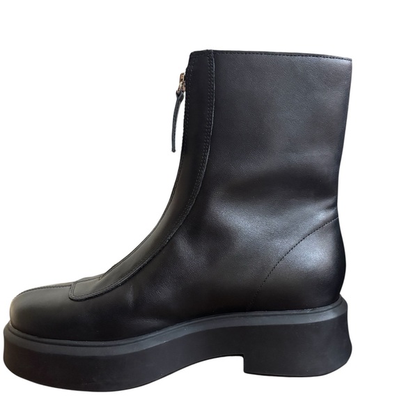 Steve Madden Jones Black Leather Front Zip Platform Ankle Boots Size 8 NWOB - Picture 4 of 11